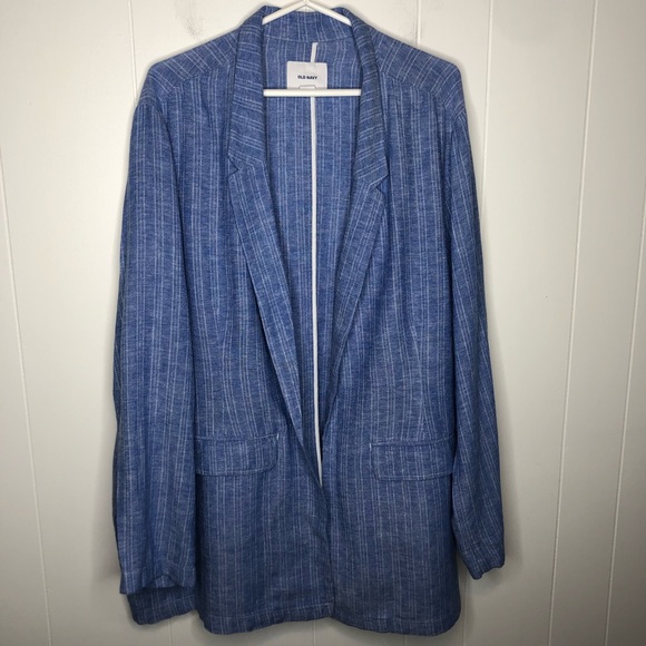 Old Navy Jackets & Blazers - NWT Old Navy Blue linen blazer. Size XXL